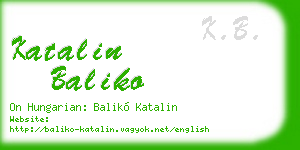 katalin baliko business card
